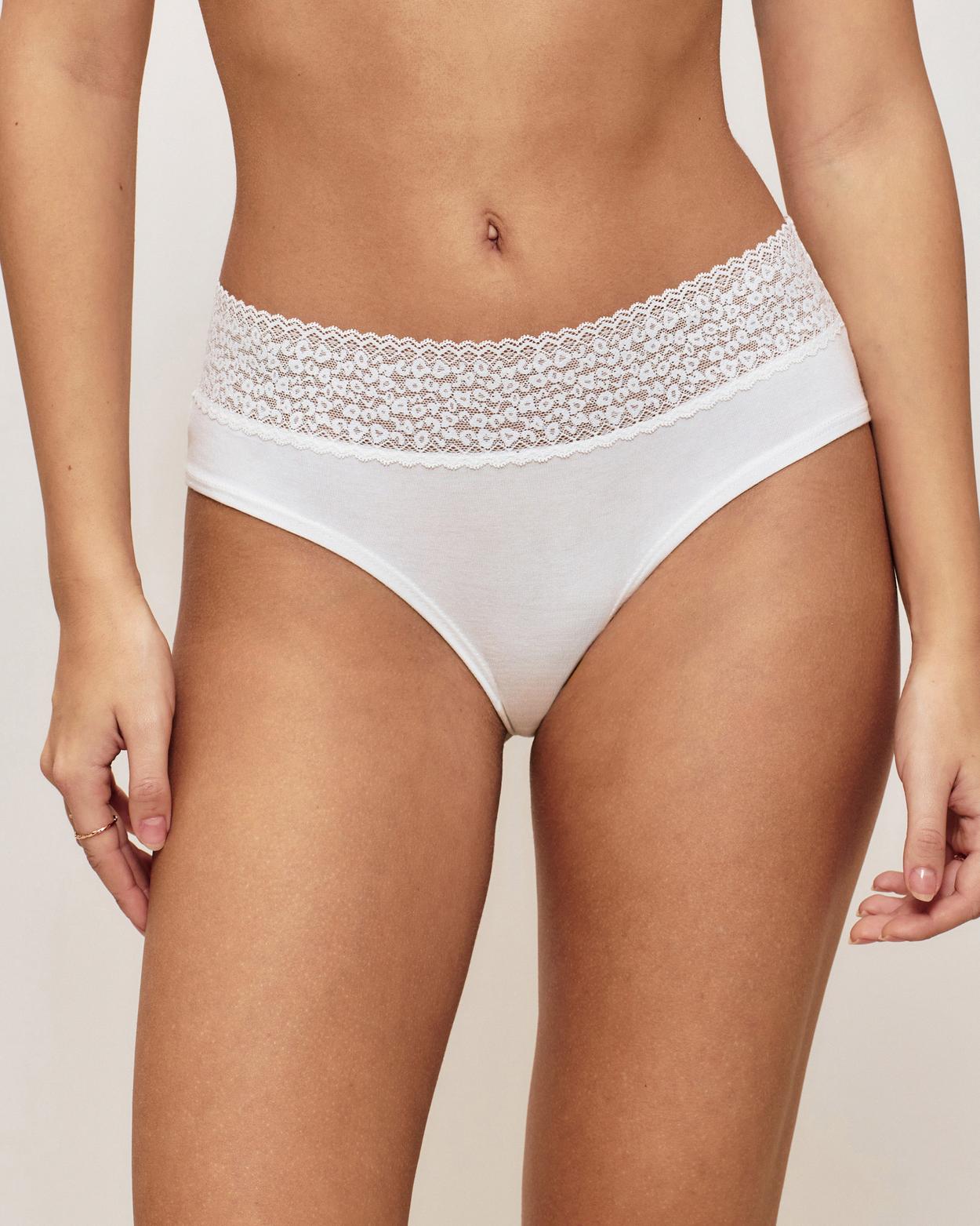 Braguita culotte lisa y de encaje con estampados de leopardo - L - Undiz