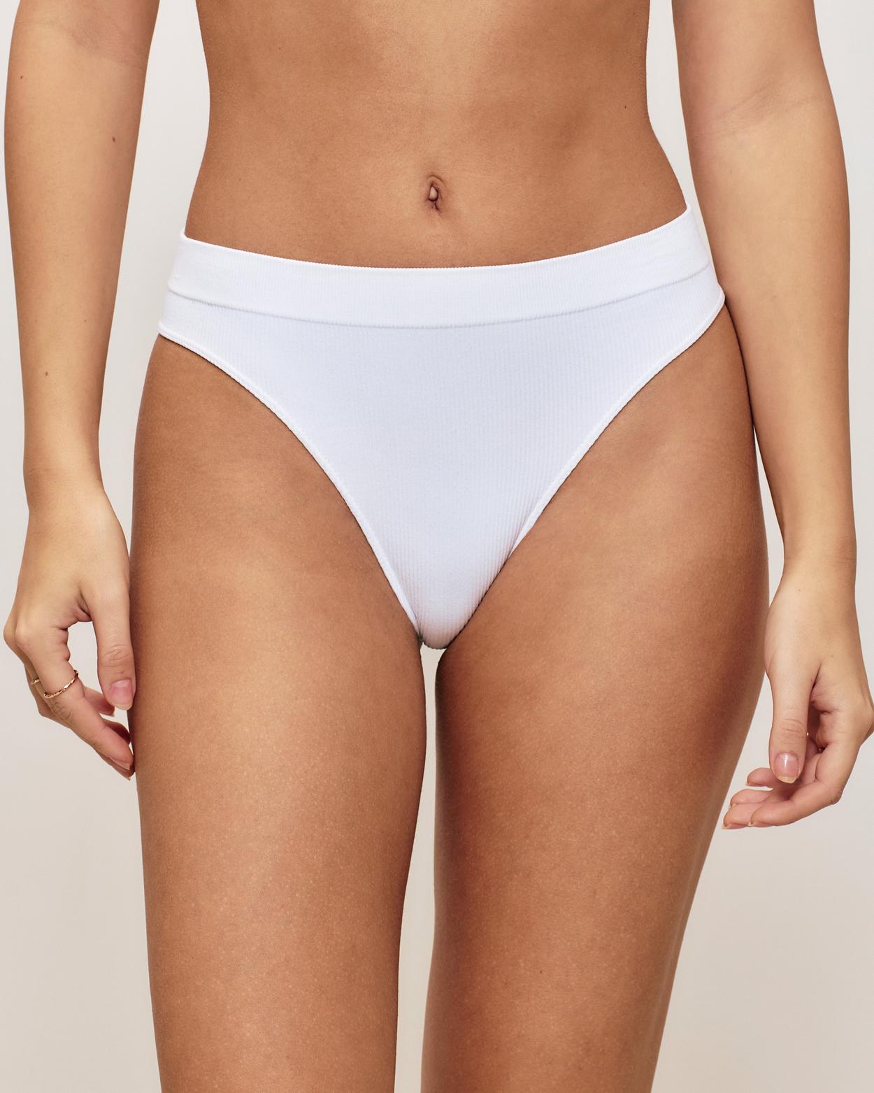String taille haute côtelé - Blanc - M - Undiz