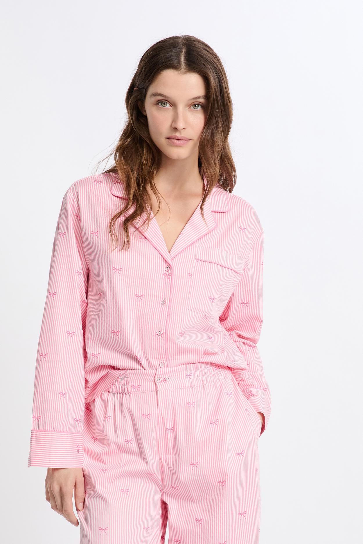 Koszula piżamowa z bawełny we wzory