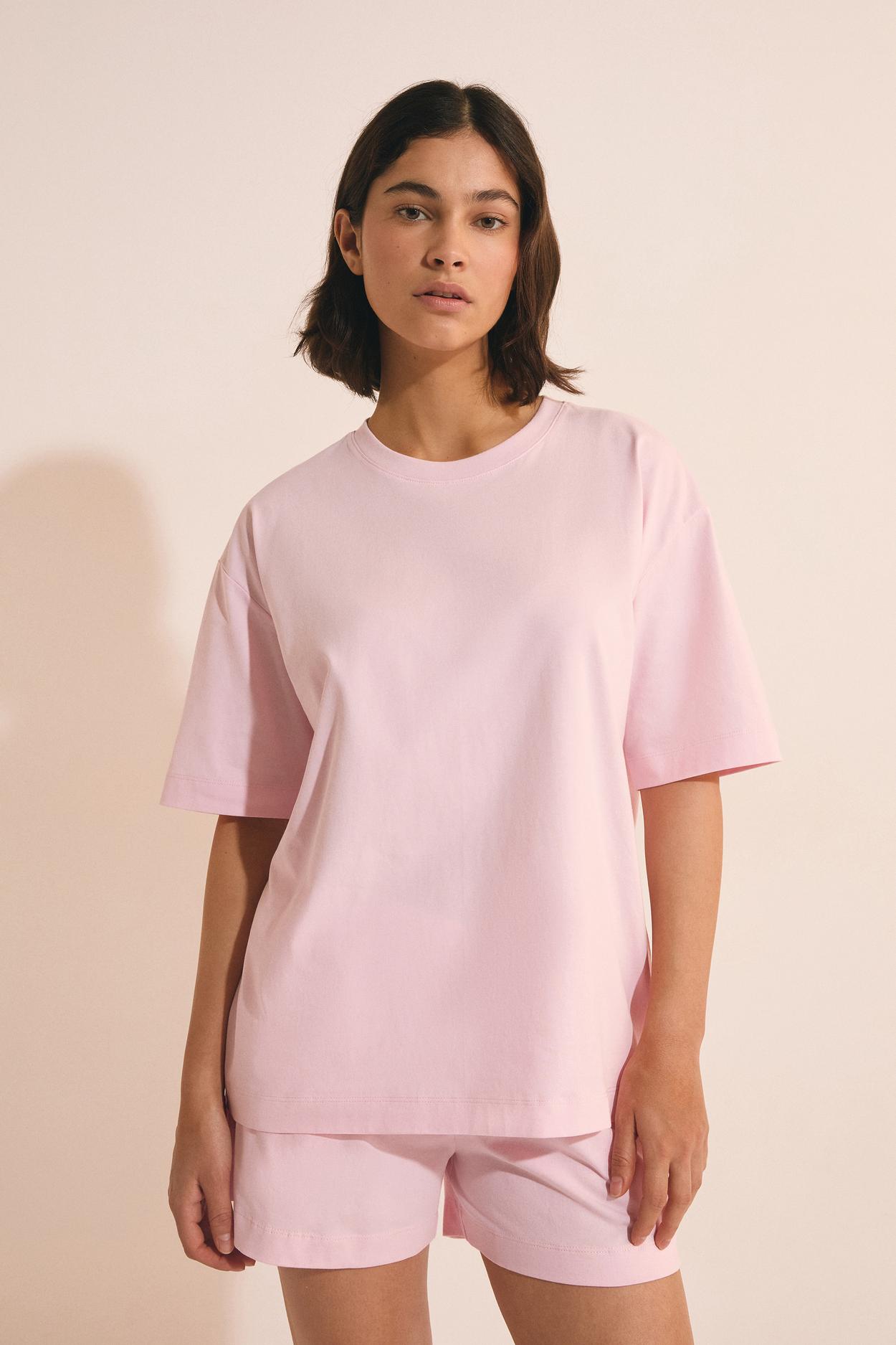 Koszulka piżamowa z krótkim rękawem z bawełny