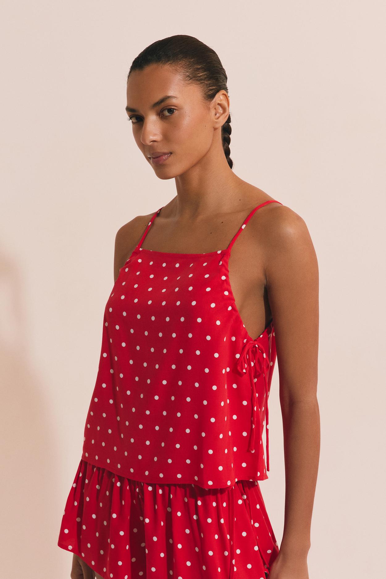 Top piżamowy w kropki