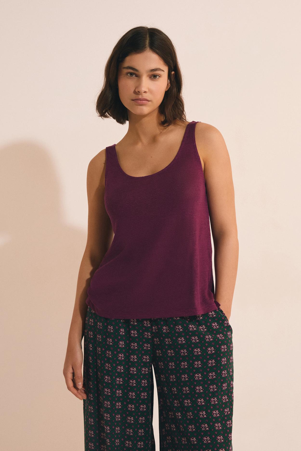 Lniana koszulka piżamowa