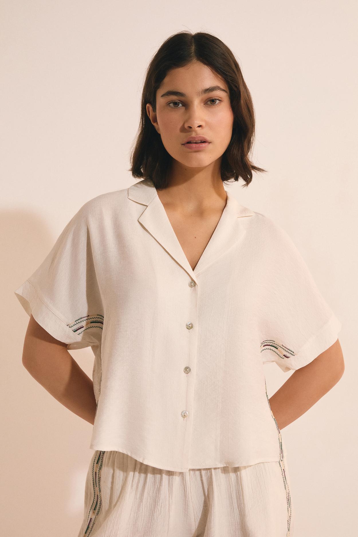 Piżamowa koszula z krótkim rękawem