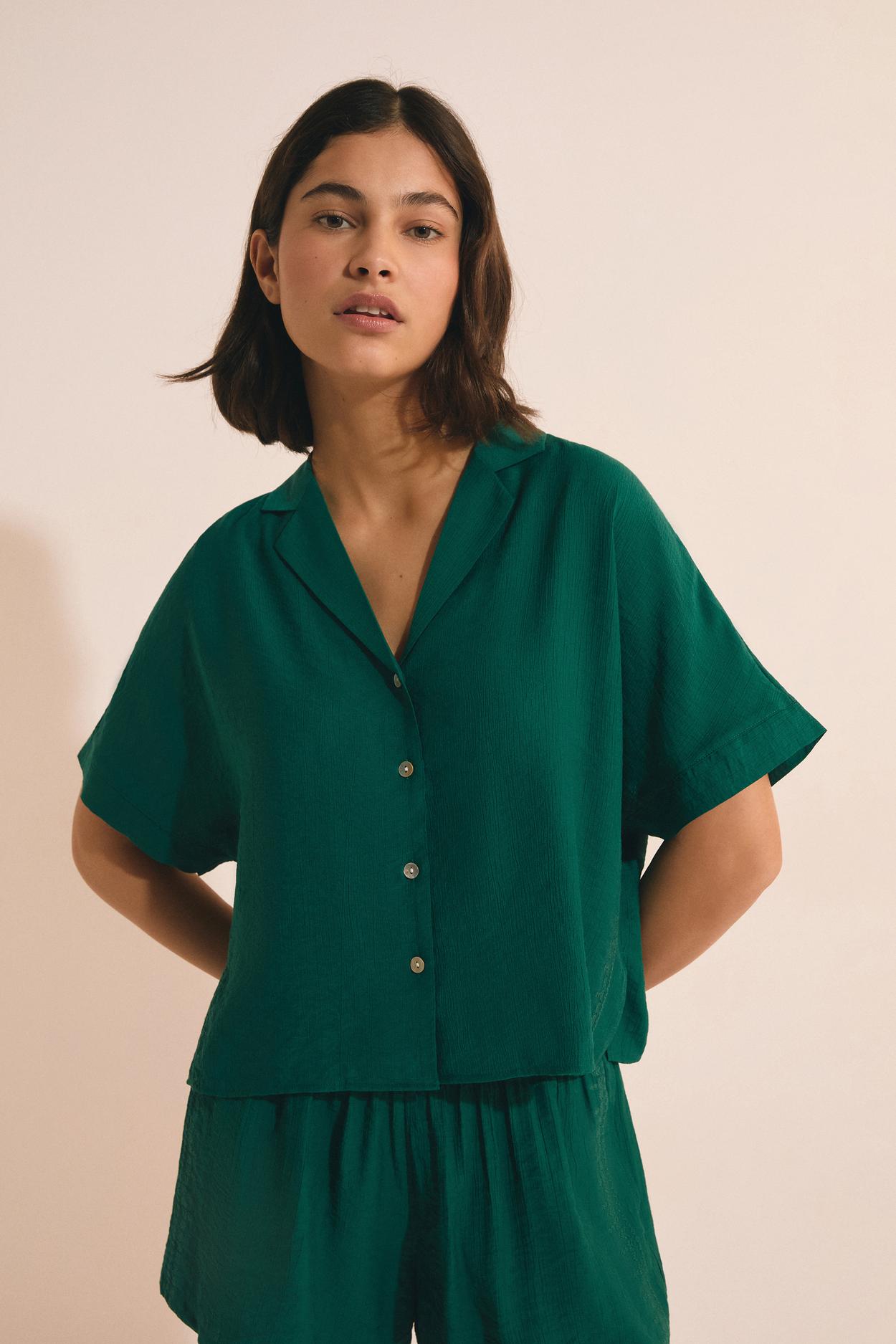 Piżamowa koszula z krótkim rękawem