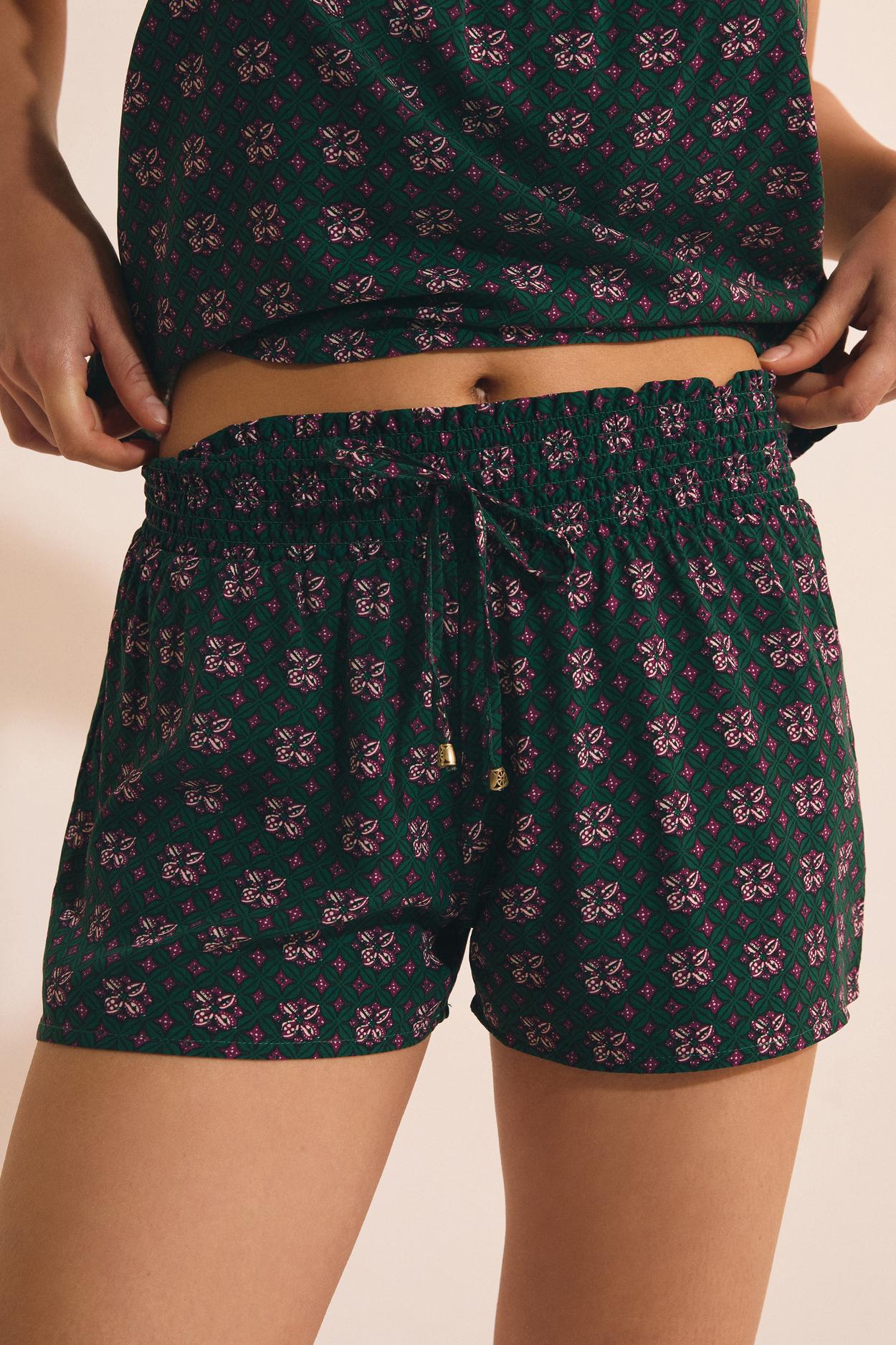 Szorty piżamowe z gumką i nadrukiem