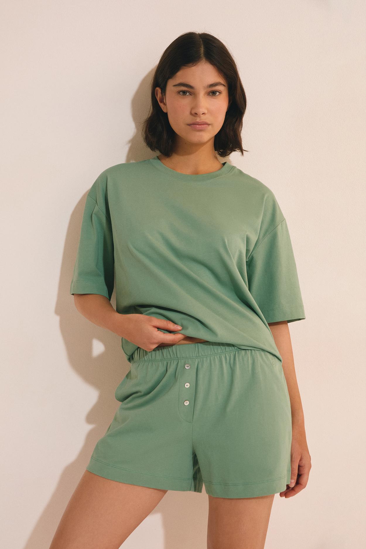 Szorty piżamowe boyfriend z bawełny