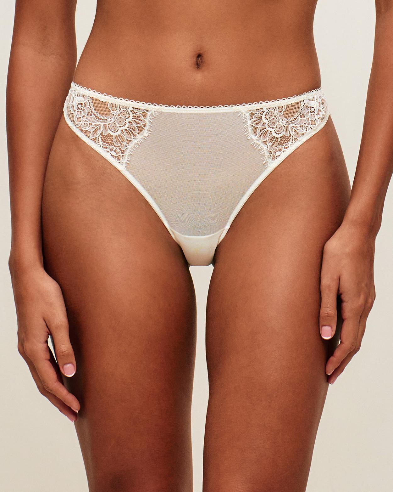 Mesh en bloemenkant string - L - Undiz