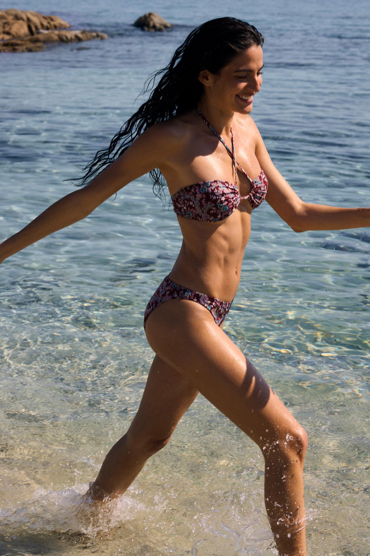 Bikini Top strapless w kwiaty