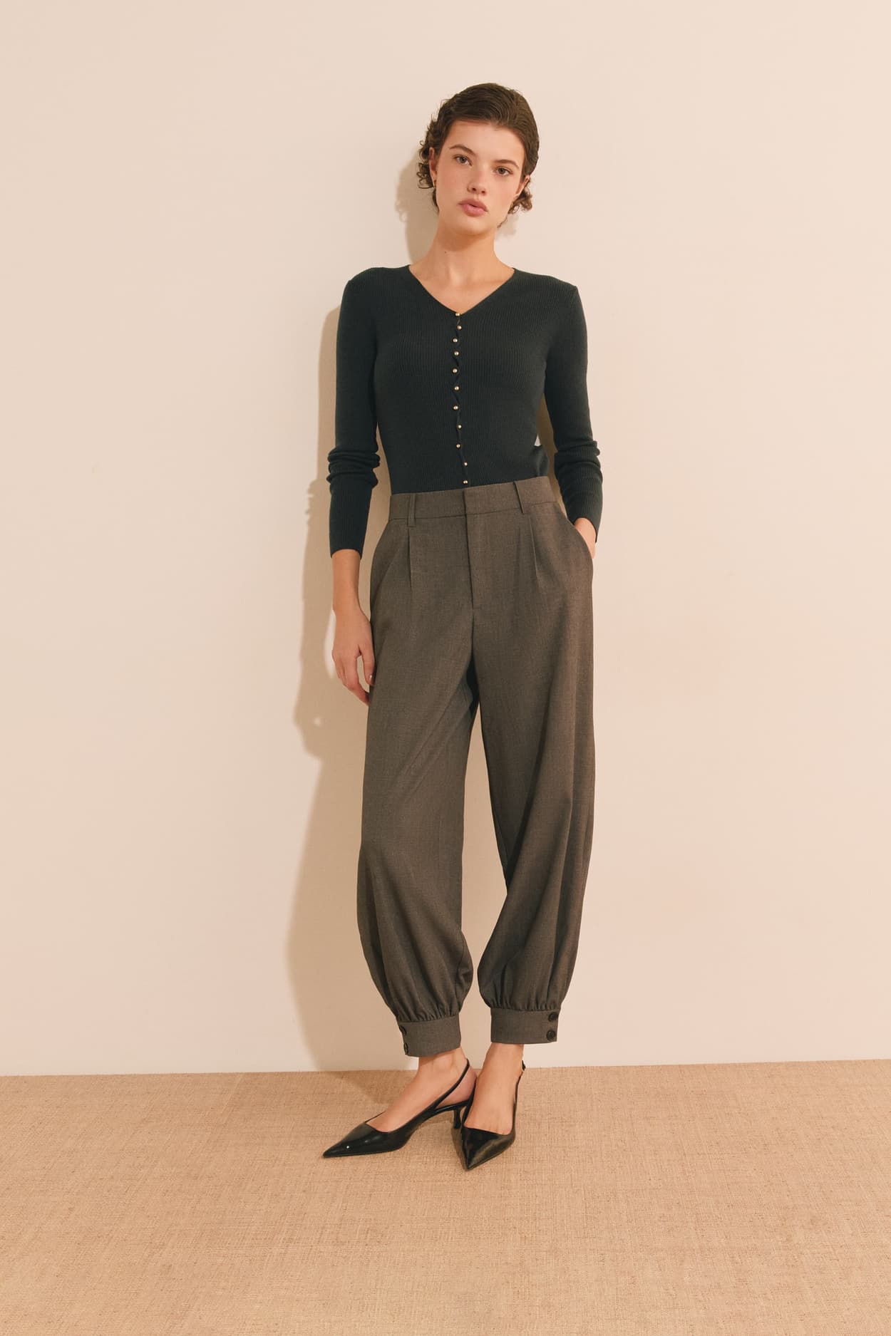 Pantalon bouffant - Zahara - 42 - Grey - Femme - Etam