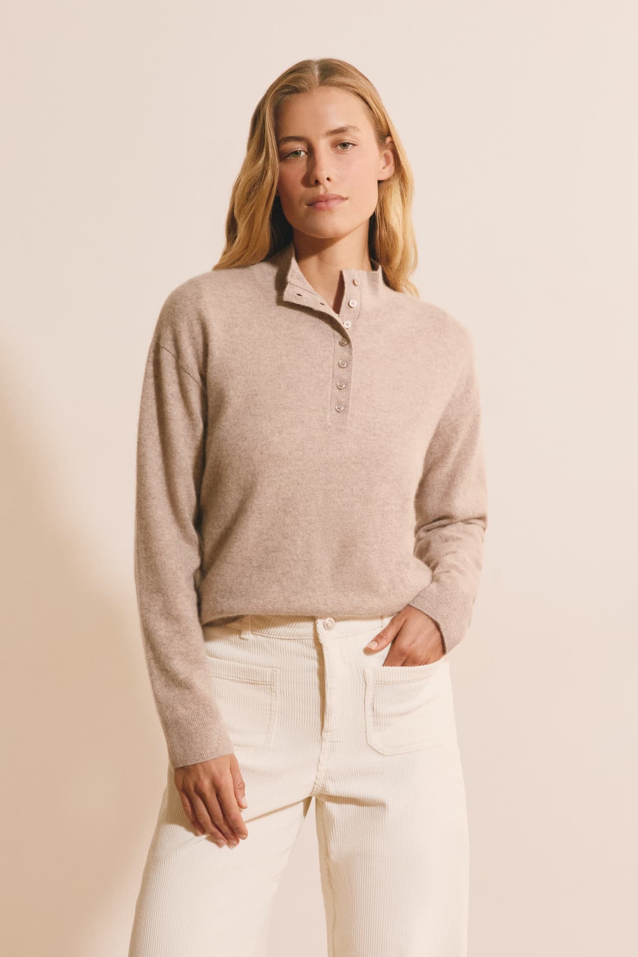 Pull col camionneur 100% cachemire - Simonetta Tuni - XL - Ble - Femme - Etam