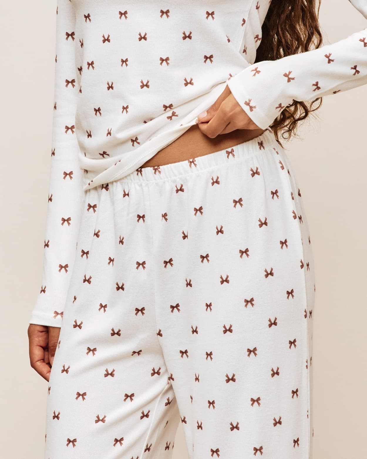 Pantalones de punto térmico con patrones de nudos - L - Undiz