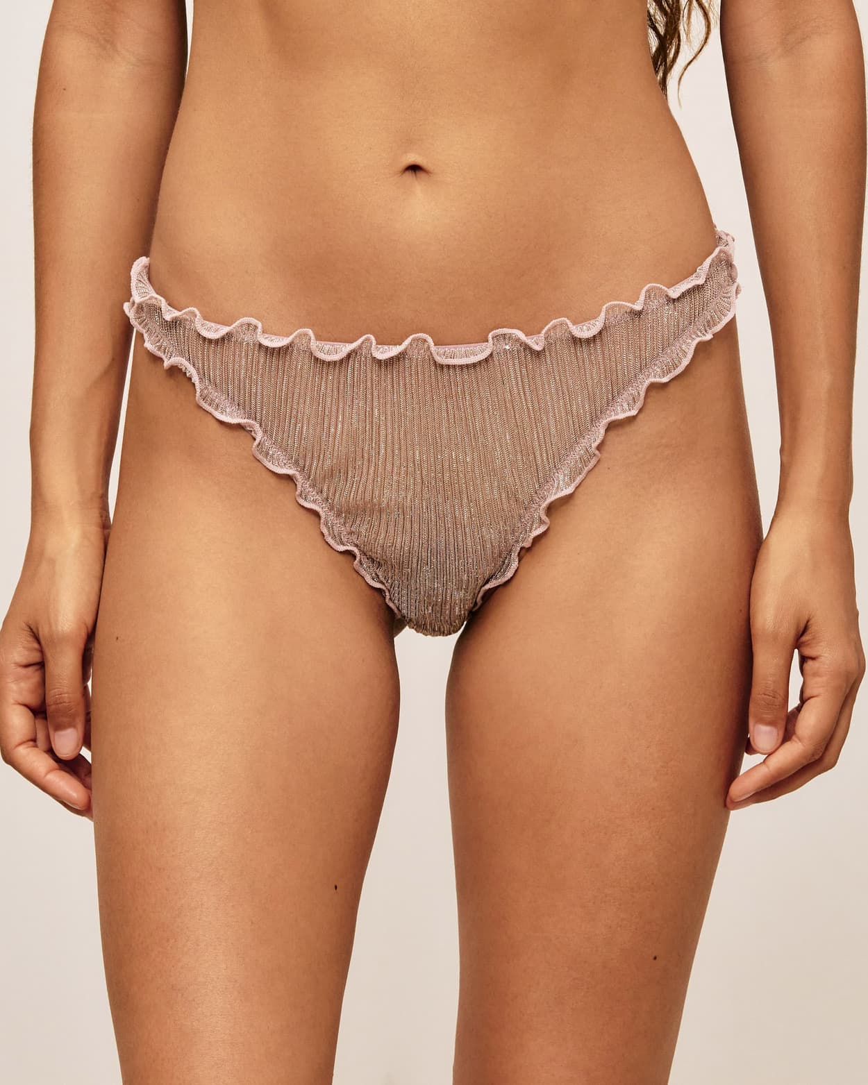 Tanga de malla con efecto plisado - L - Undiz