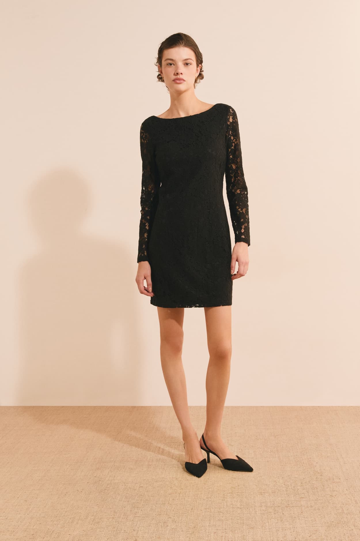 Robe courte en guipure - Cecilia - L - Noir - Femme - Etam