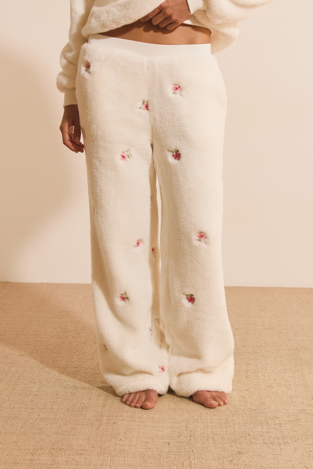 Pantalon de pyjama à motif floral - Bella - XL - Ecru - Femme - Etam