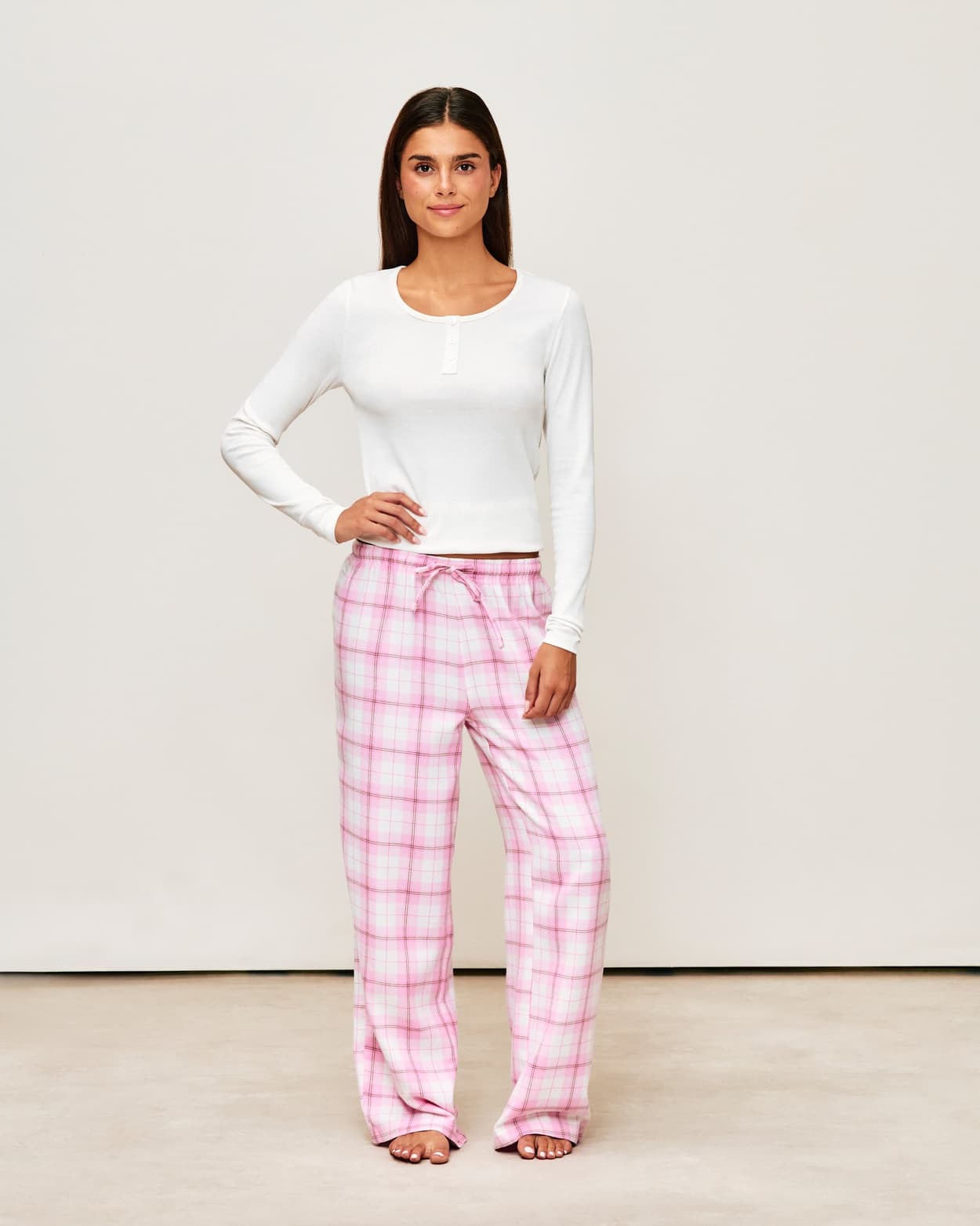 Flanellen geruite broek - S - Undiz