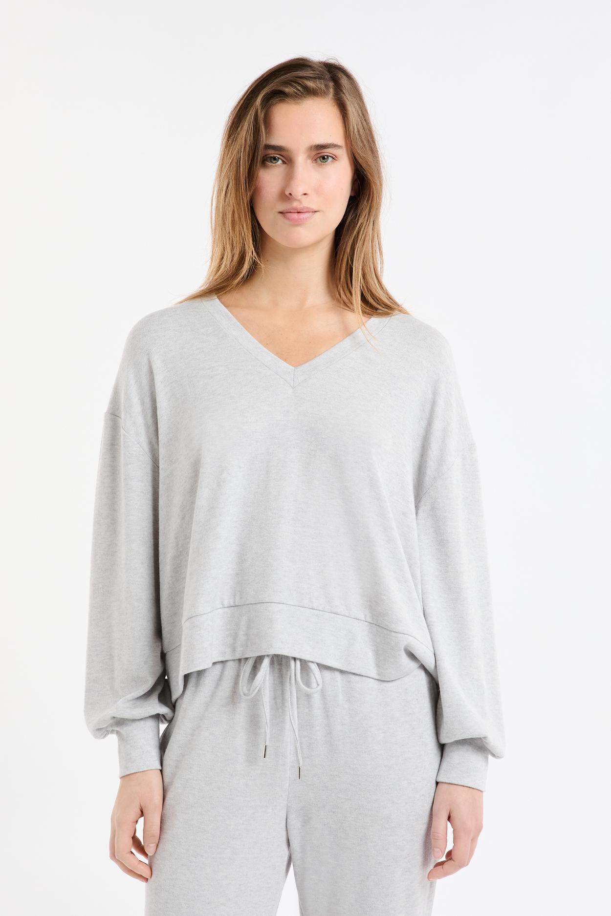 Bluza piżamowa z dekoltem V