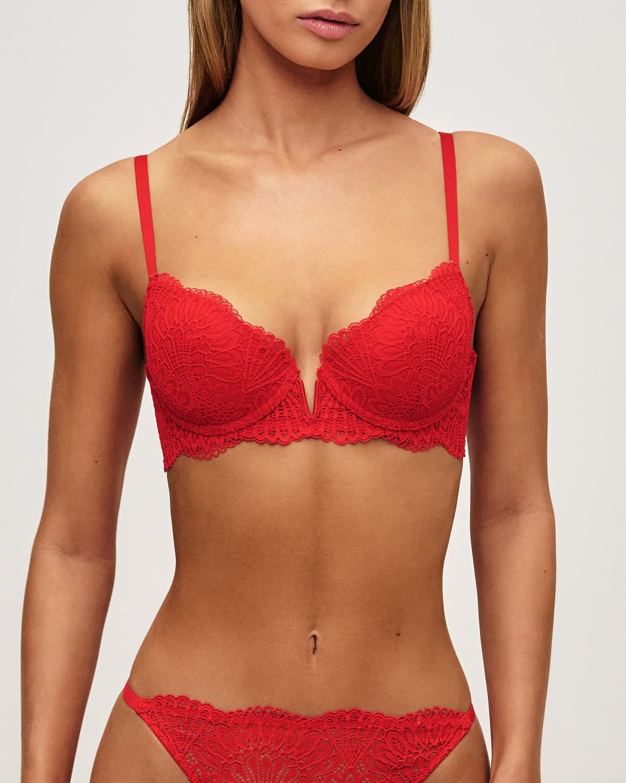 Leren floral push-up bh - 85B - Undiz