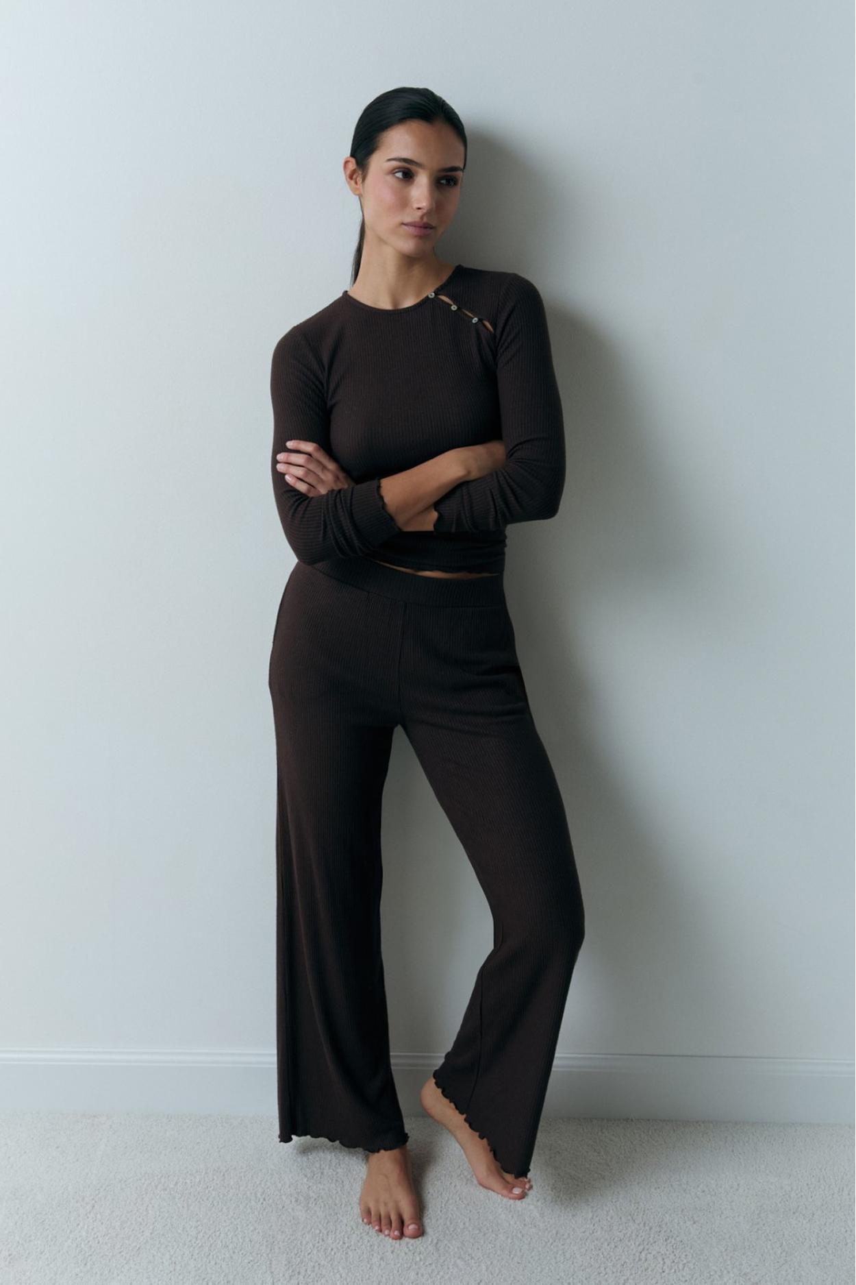 Spodnie od piżamy żebrowane