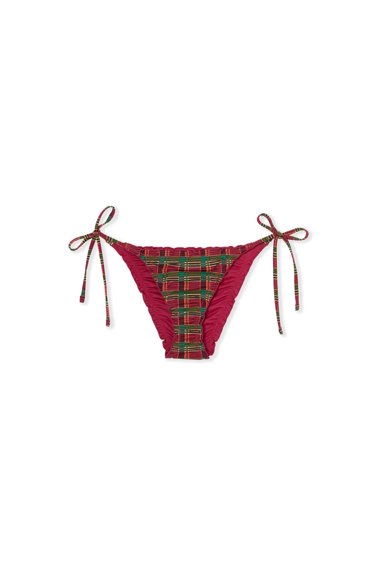 Wiązane bikini w kratkę