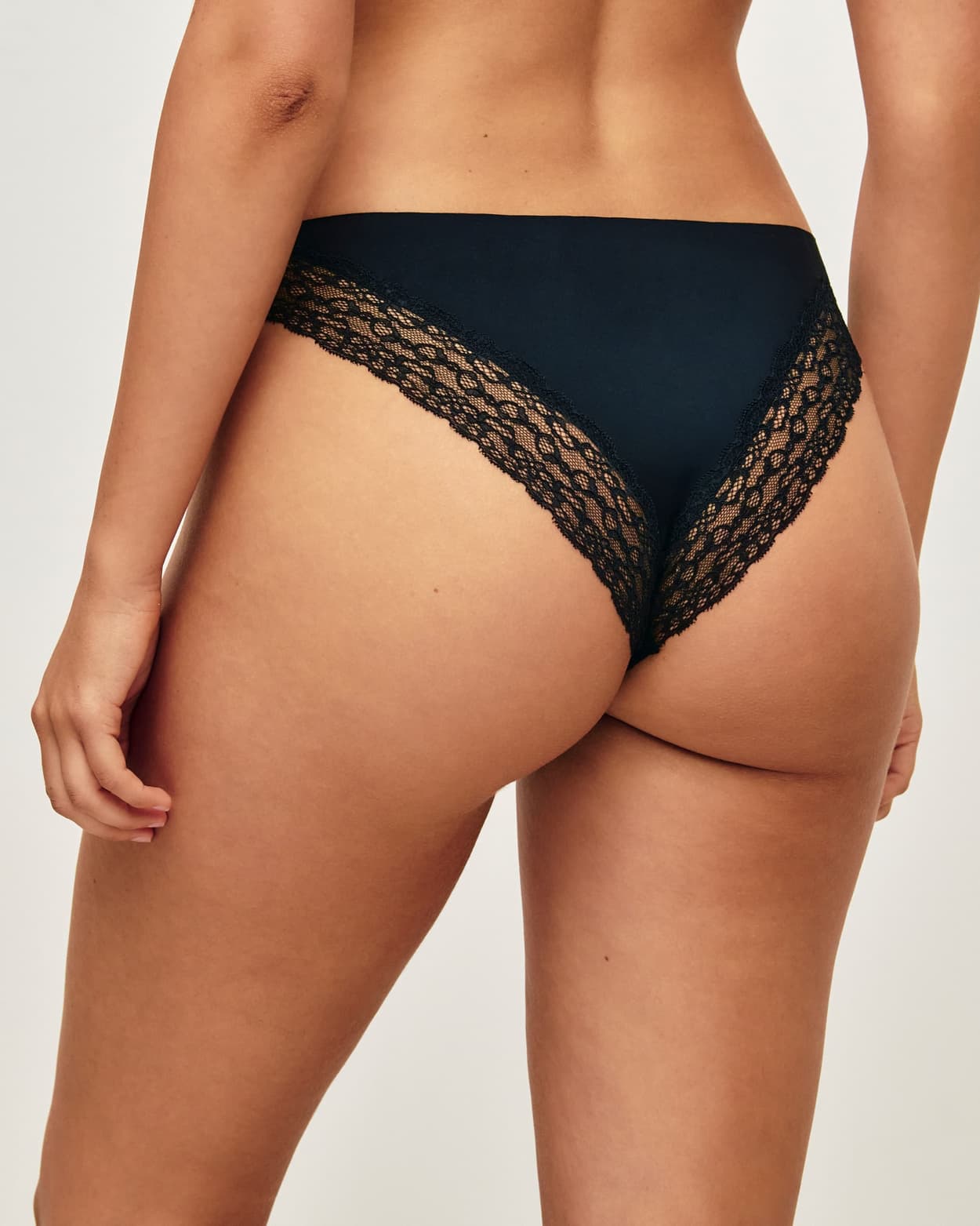 Culotte en microfibre et dentelle - Noir - L - Undiz