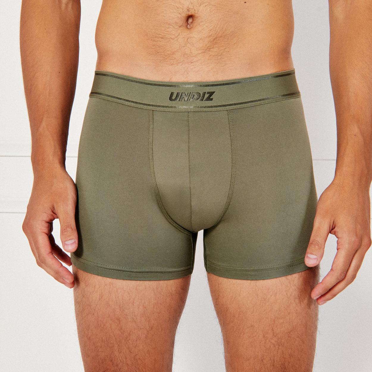 Boxer uni en microfibre - taupe fonce - M - Undiz