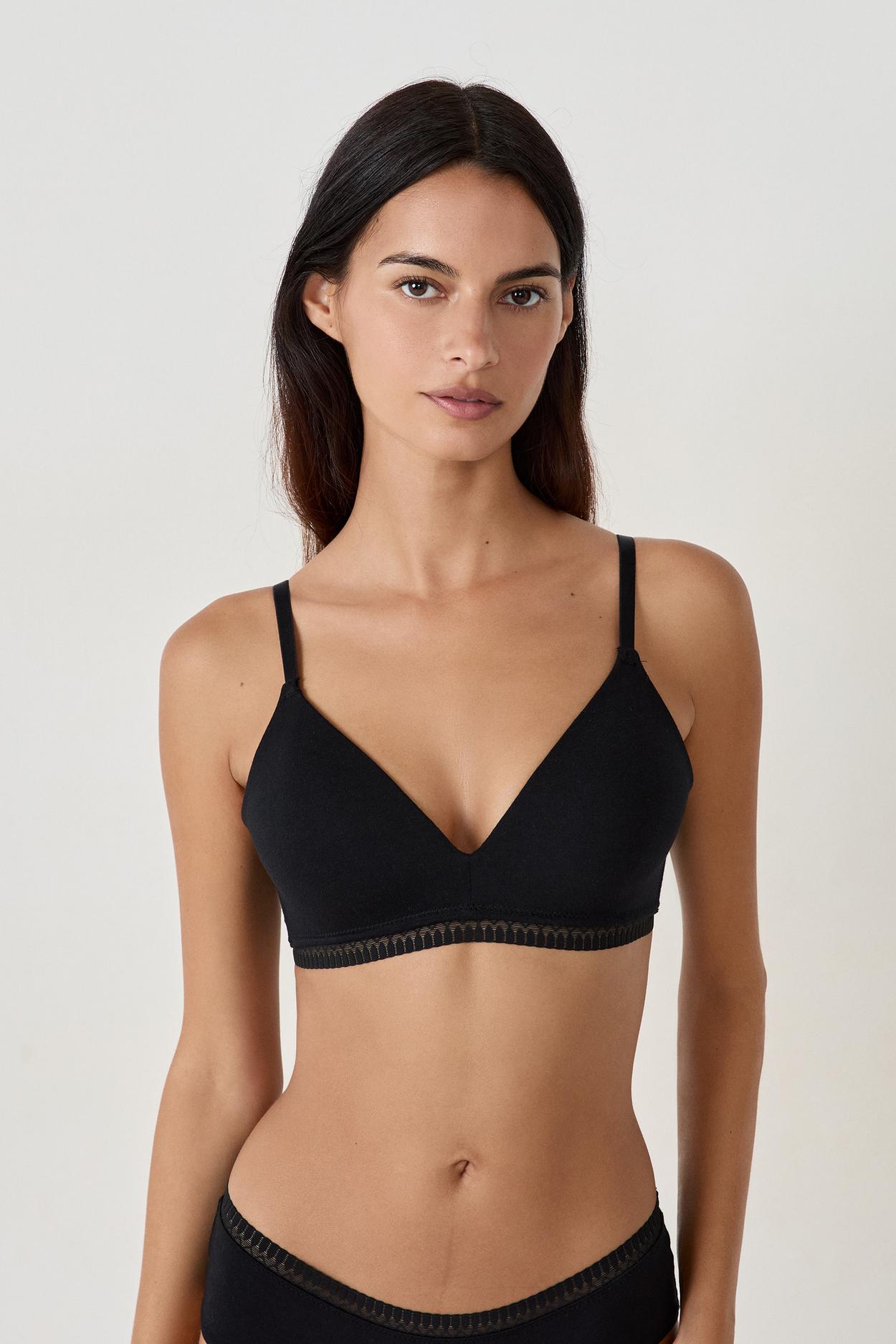 Biustonosz z organicznej bawełny bez fiszbin z cienkimi poduszeczkami