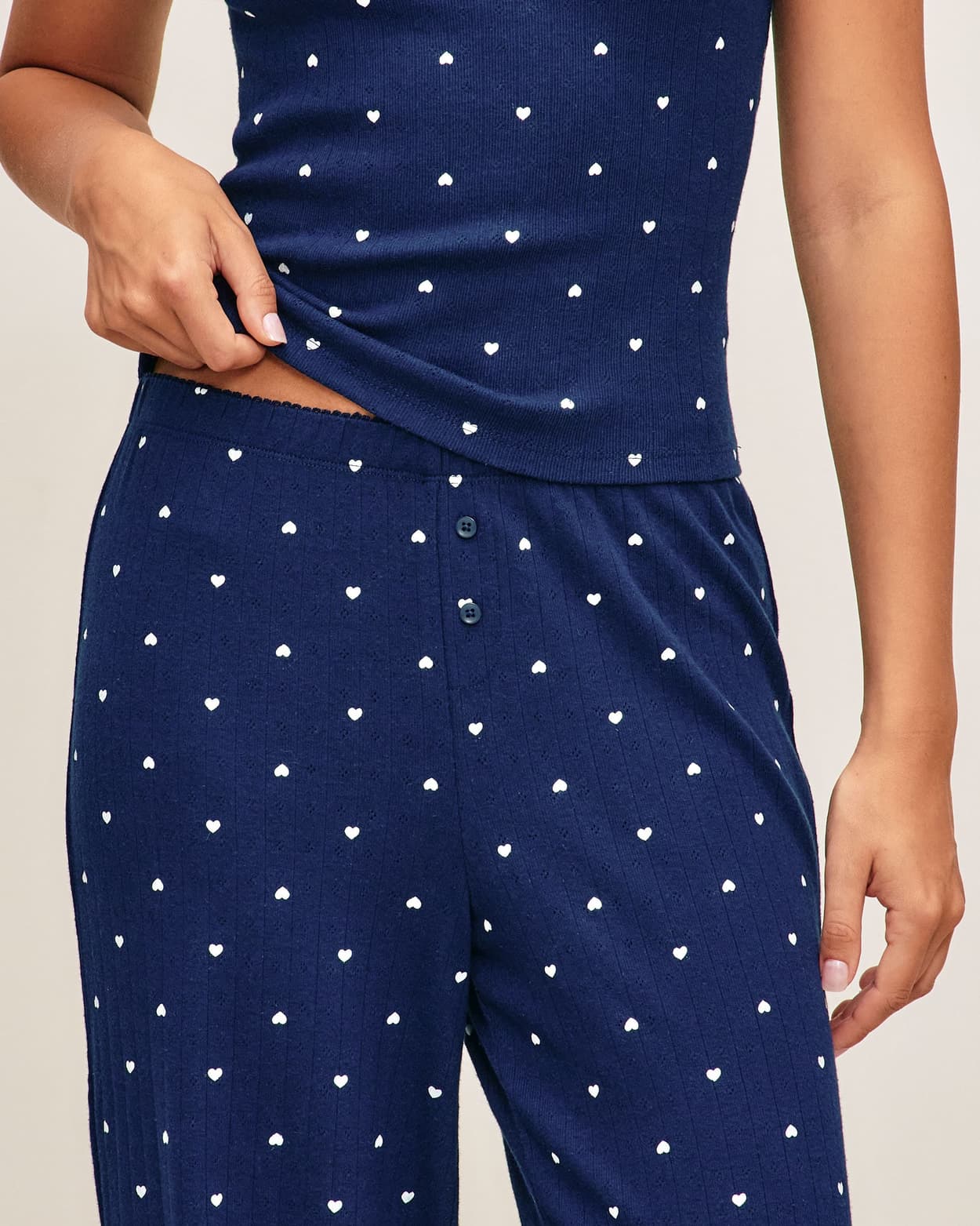 Pantalones de punto con estampado de corazones - S - Undiz