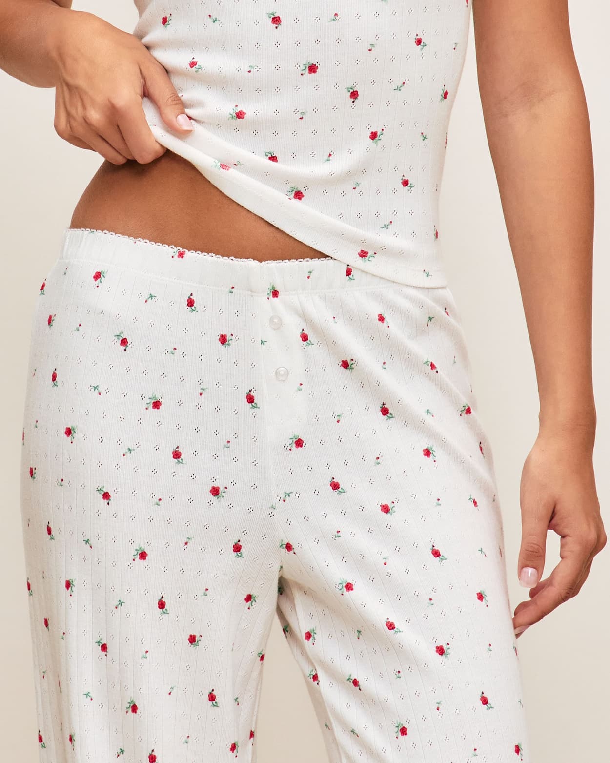 Pantalones de encaje con estampado de flores - XL - Undiz