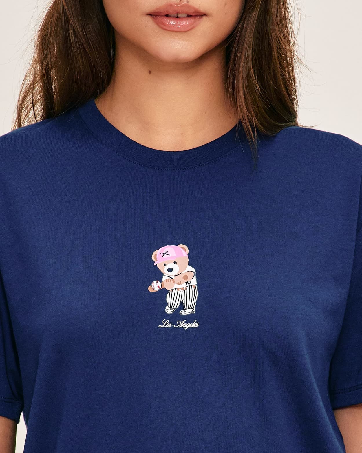 Camiseta ligera de jersey con estampado de oso de Los Ángeles - L - Undiz