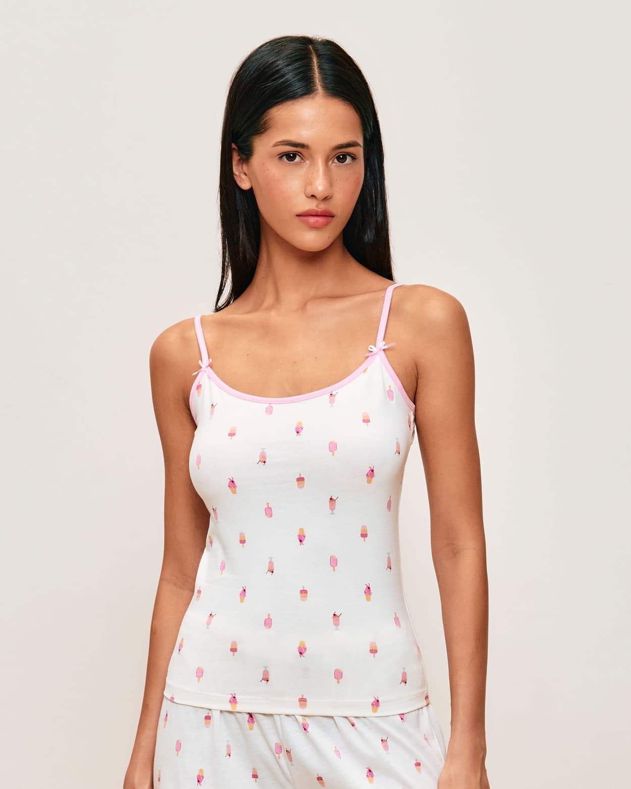Top de tirantes finos de jersey con estampado de helados - M - Undiz