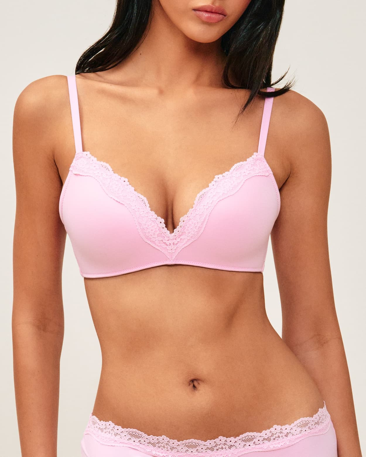 Soutien-gorge triangle push-up en microfibre et dentelle - 75D - Undiz