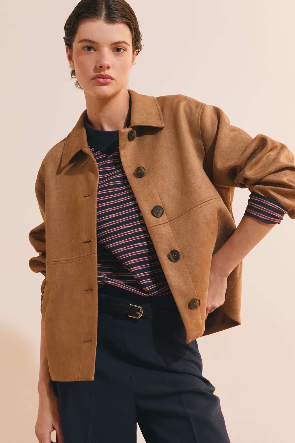 Veste effet daim - Molly - XL - Sable - Femme - Etam