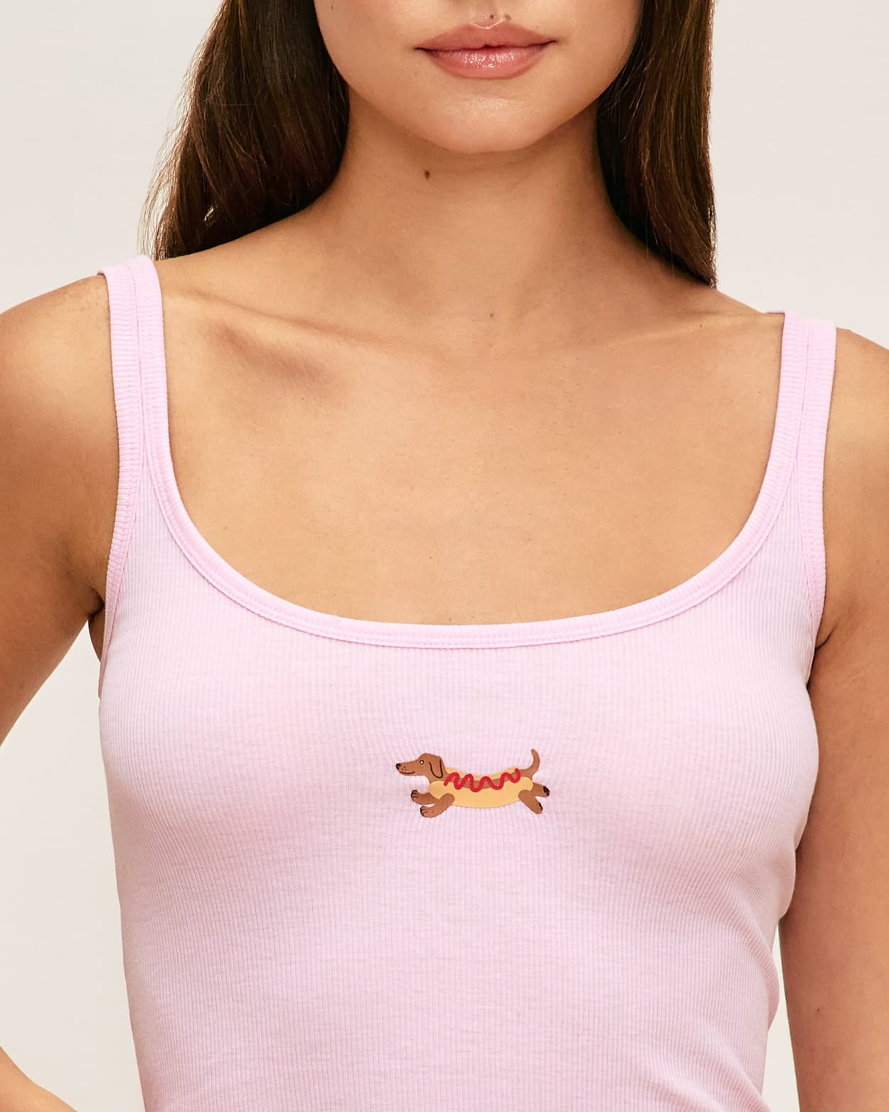 Camiseta sin mangas de jersey impresa de teckel - S - Undiz